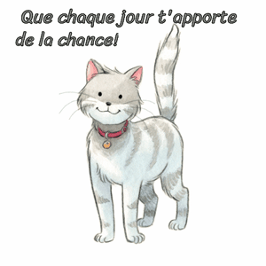 Gif animé que chaque jour t'apporte de la chance chat